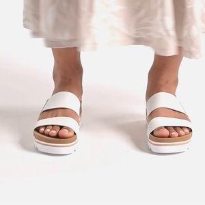 REEF WOMENS BANDED HORIZON HI SLIDE SANDAL size 10 wht